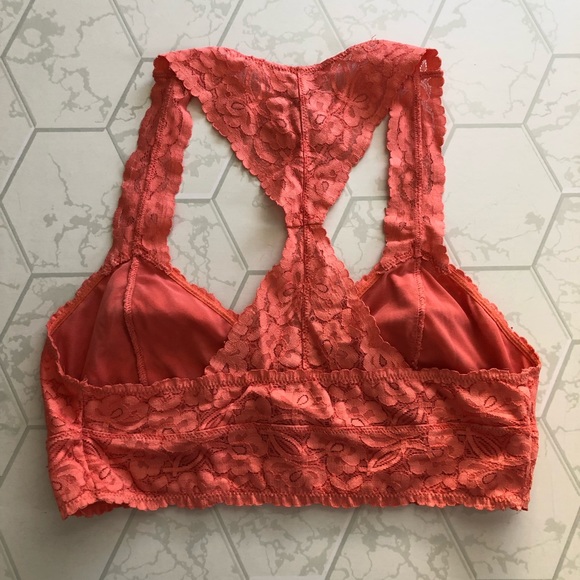Free People Lace Bralette in Orange - Size Medium - Picture 4 of 11